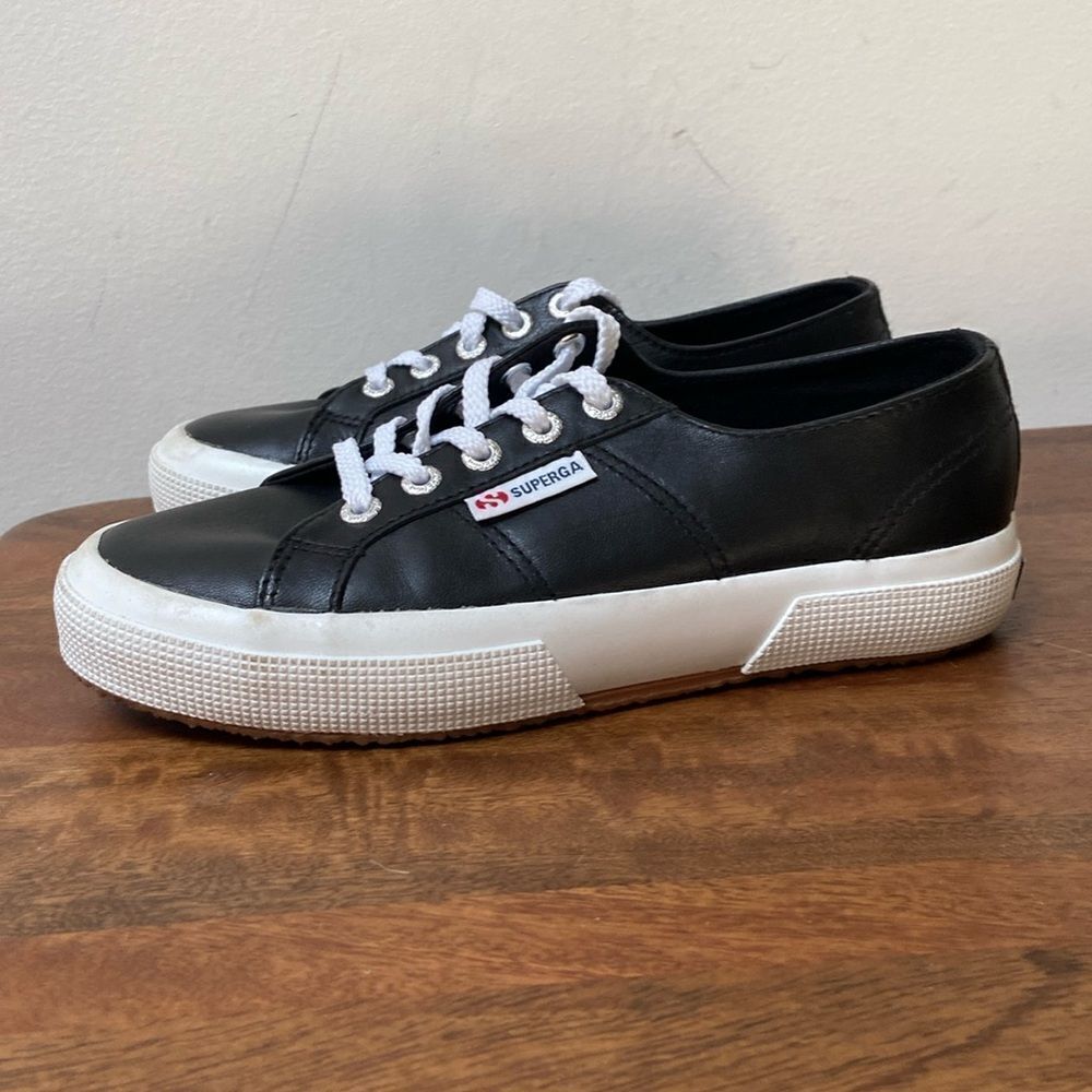 Superga Black Leather Sneakers - Picture 9 of 10